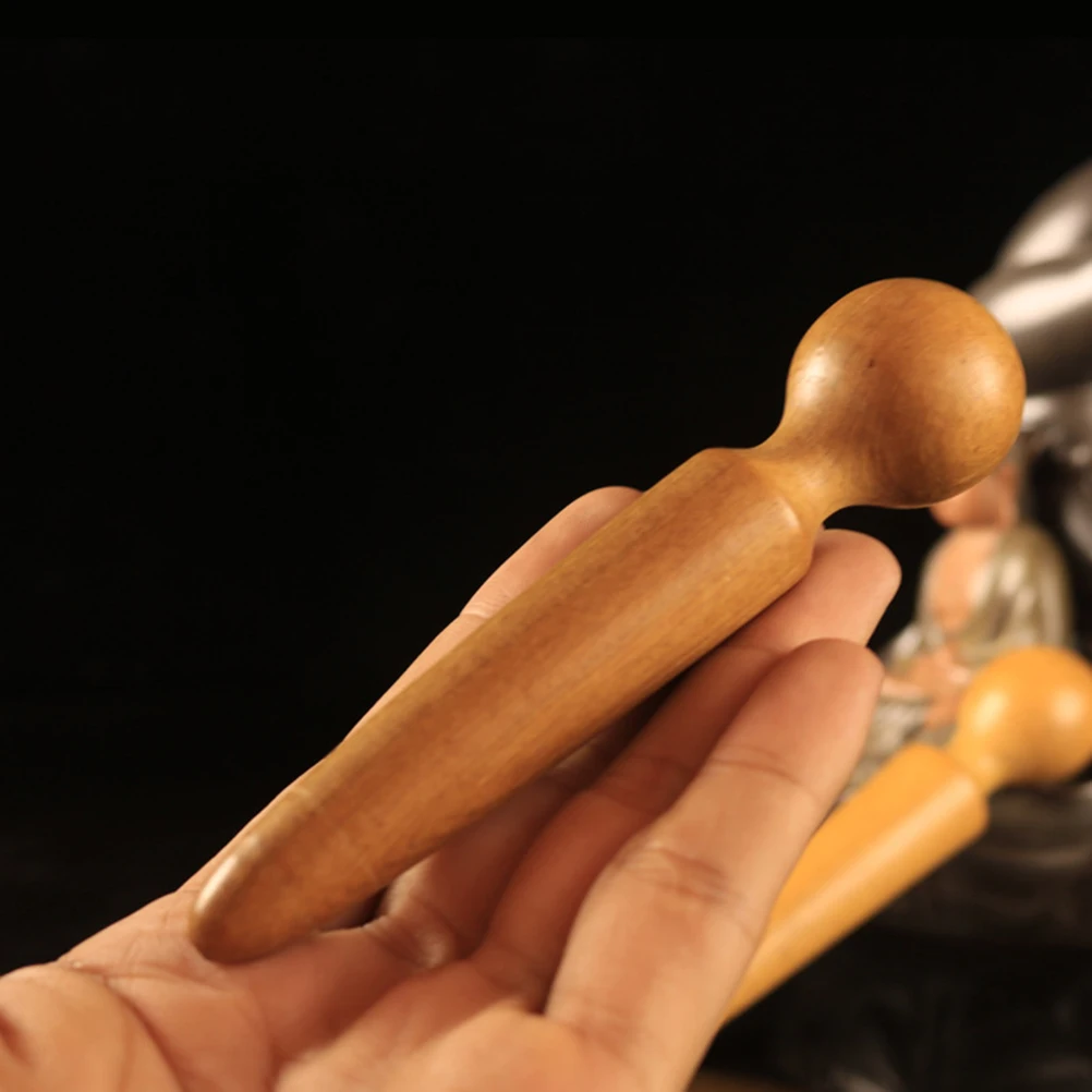 2 قطعة قضيب تدليك خشبي خفيف الوزن مدلك الجسم للساقين والذراعين والظهر والرقبة والخصر أداة تخفيف نقطة الوخز بالإبر قضيب تدليك خشبي