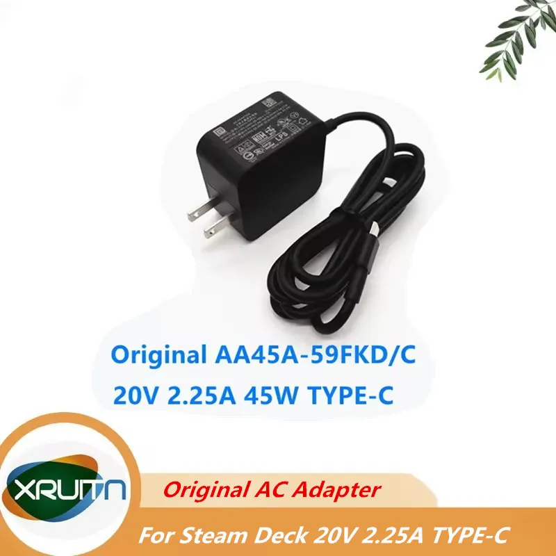 オリジナルacアダプター充電器-steam-deck用-20v-225a-45w-type-c-aa45a-59fkd-aa45a-59fkc-adp-45ew-y-電源