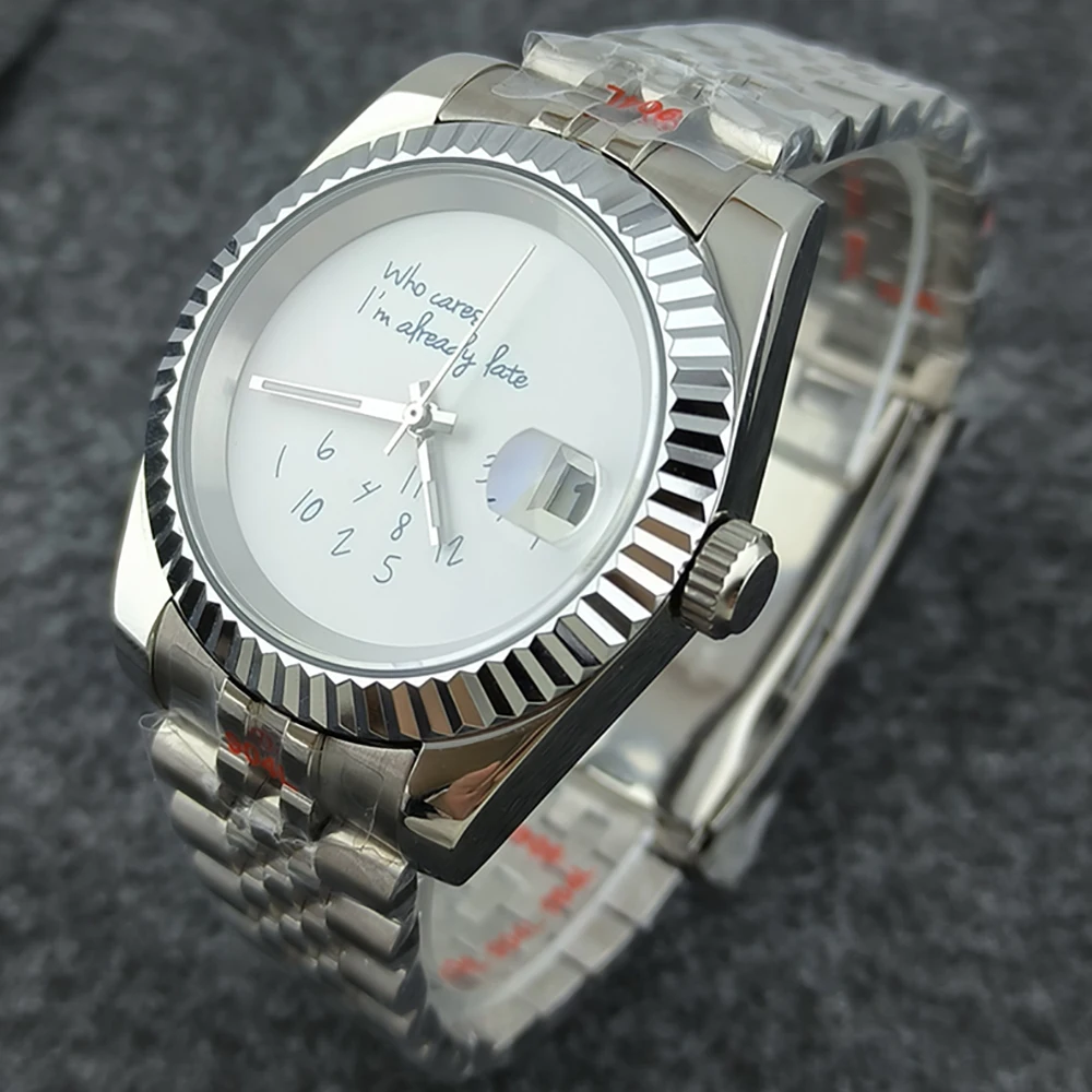 NH35 Men's Watch 36mm/39mm Stainless Steel Sapphire Glass Customized Logo Date Window Suitable for NH35 Movement Watch