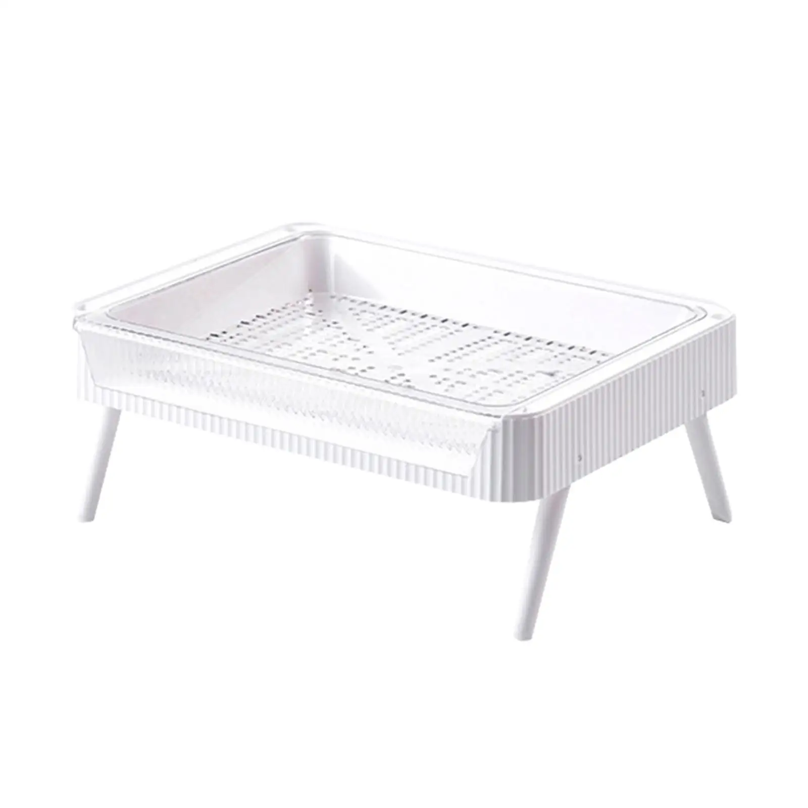 Plastic Countertop Standing Rack Foldable Storage Container Organizer Fruit Plate Tray for Countertop Home Kitchen Fruits Snacks