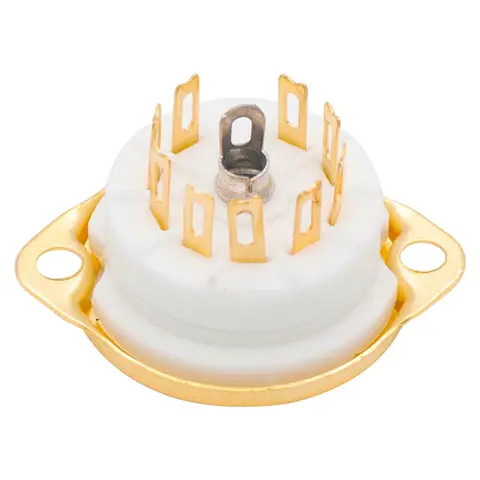 L06A-10PCS GZC9-F B9A New 9Pin Plated Tube Sockets Base Suitable For 12Ax7/12Au7/12AT7
