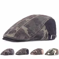 Spring Summer Camouflage Newsboy Caps Men Cotton Flat Peaked Cap Outdoor Sun Hat Washed Women Painter Beret Hats