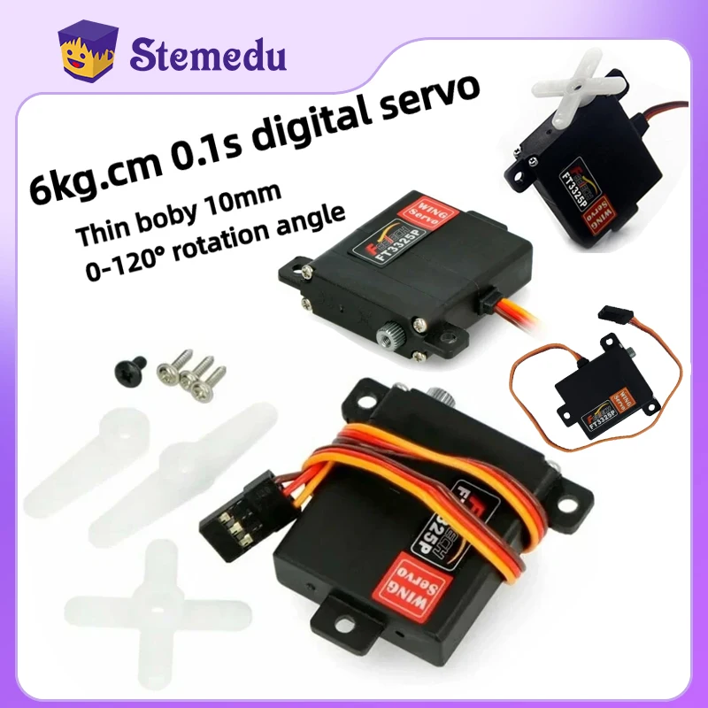 RC Wing Servo 6kg.cm 0.1s High Speed Digital Servo With Metal Gearbox Thin Body For Fixed Wing RC Drone DIY Robot Like JX Servo