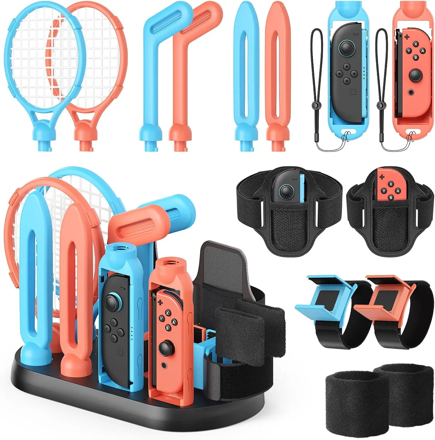 19 in 1 All In One Switch 2 Sports Accessories Bundle for Switch2 Game Kit Golf Club Tennis Racket Wrist Strap Travel Bag Case