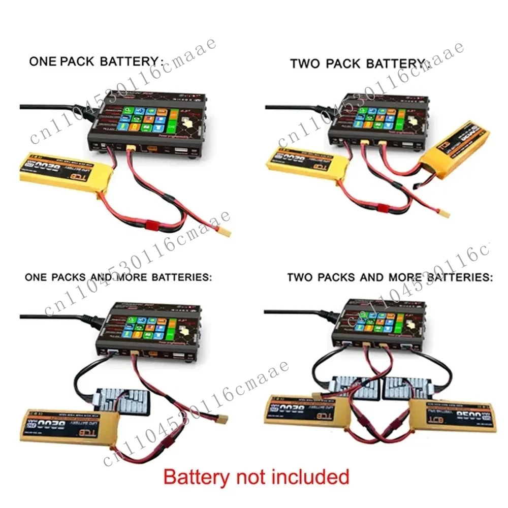 Remote Control Balance Charger 4.3 Inch Color Touch Screen 200W * 2 20A * 2 Dual Port Remote Control Lithium Battery Charger