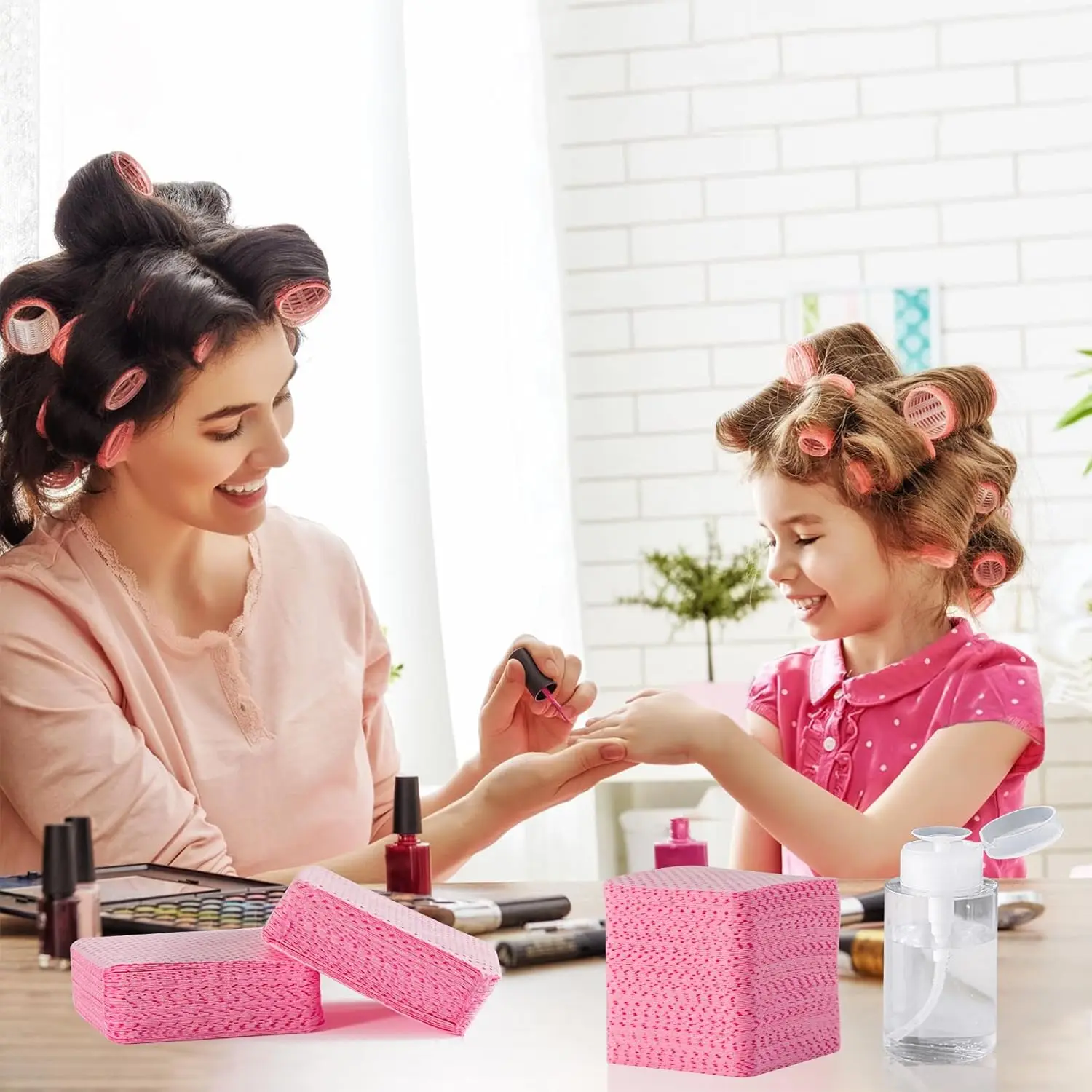 600 قطعة من وسادات تنظيف الأظافر من القماش غير المنسوج، وصلات الرموش الوردية، مناديل تنظيف الغراء، مستلزمات الصالونات #5