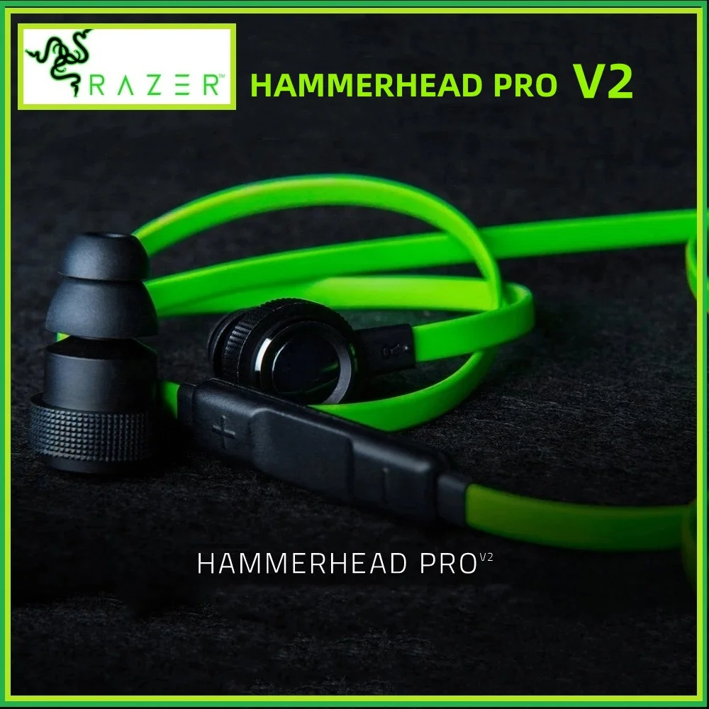 Razer HAMMERHEAD PRO V2 Wired Headset Headset with Microphone Gaming Headset High Quality 3.5mm Wired Portable Stereo Music Bass