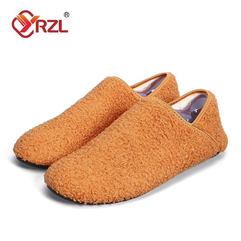 

YRZL Winter Slippers Men Couple Slippers Non-slip Warm Women and Men Slipper Indoor Soft Shoes Comfortable Flat Home Cotton Shoe