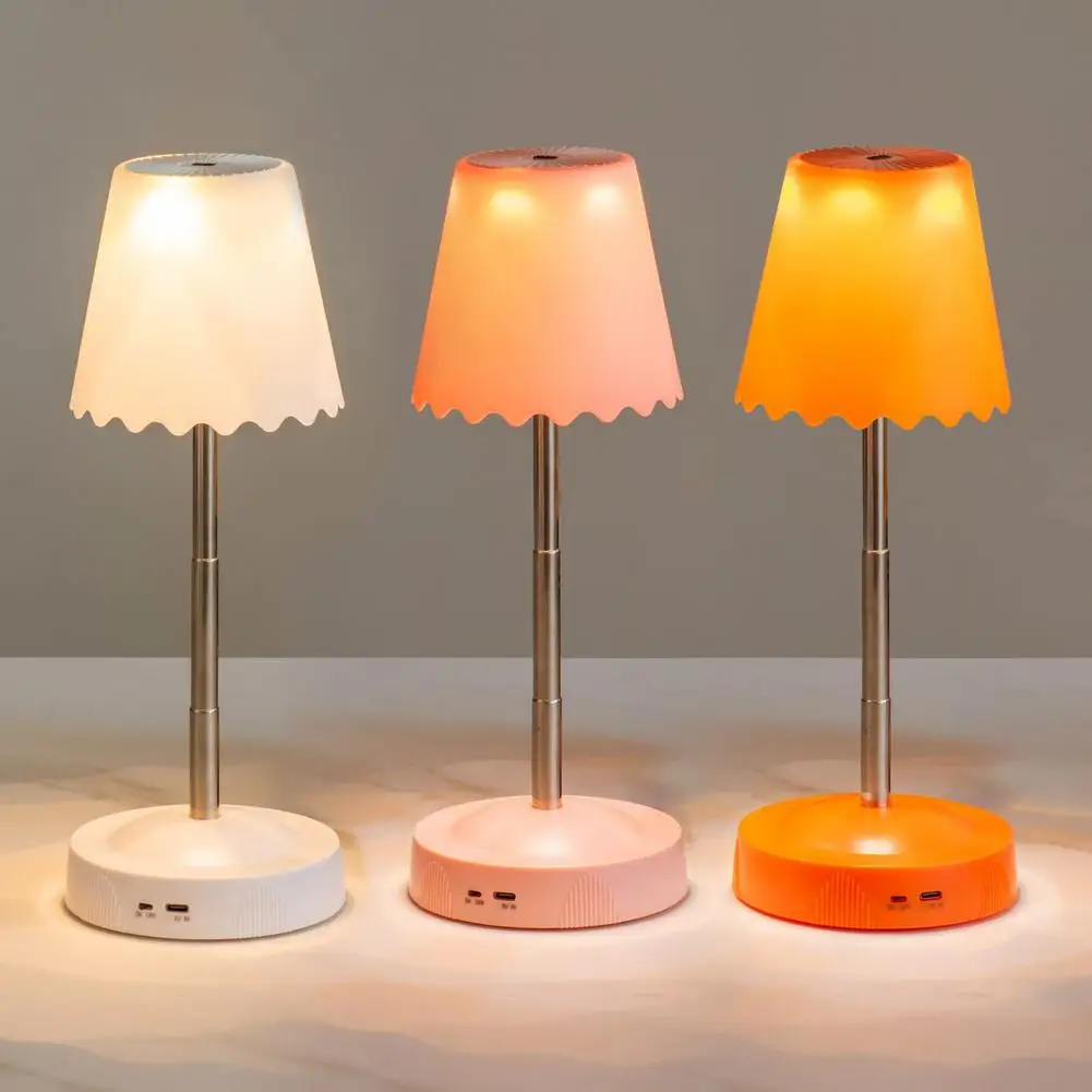 USB Rechargeable LED Desk Lamp Gesture Control Dimmable RGB 7 Color Telescopic Reading Light for Study Bedroom Bedside