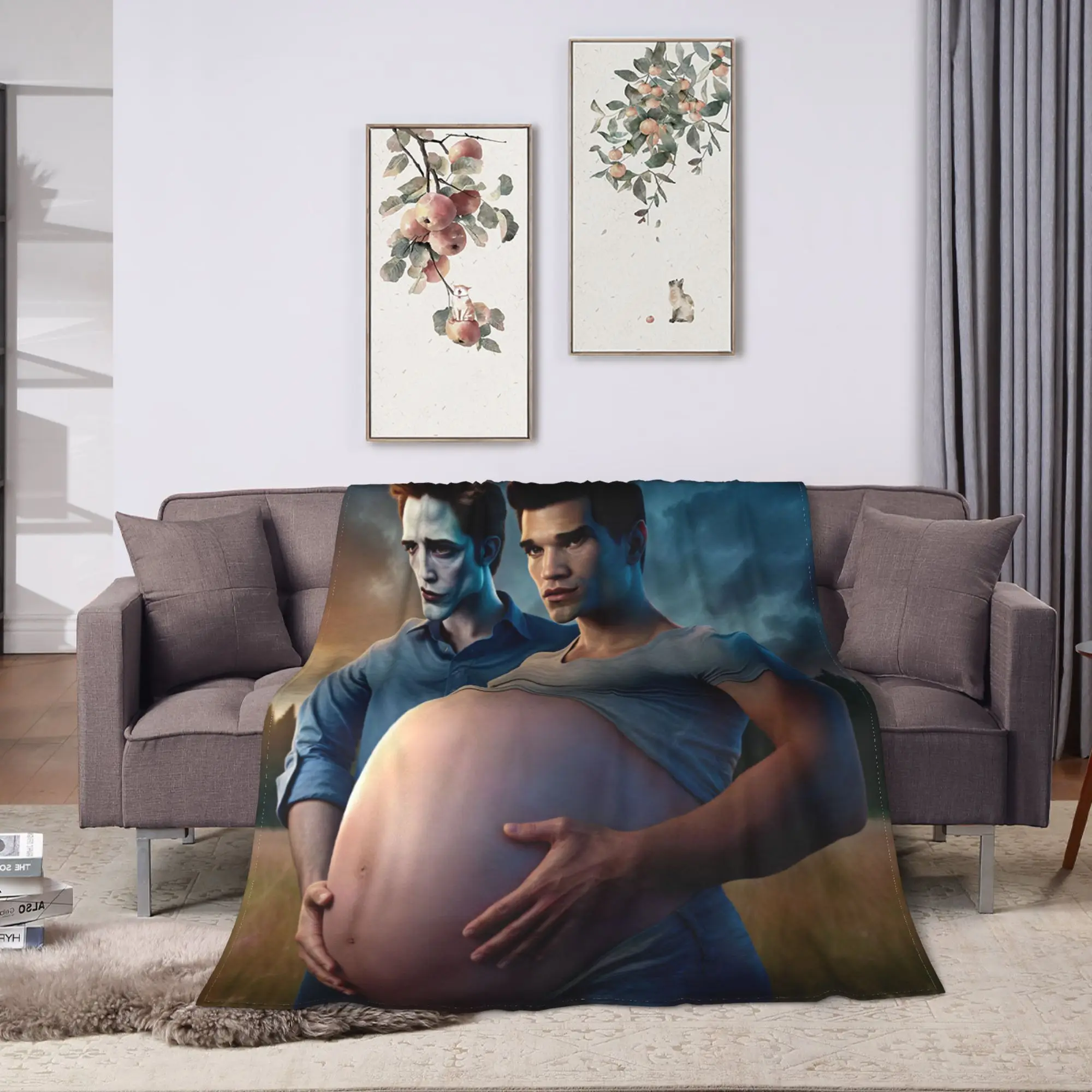 Twilight Saga Edward Bella Blanket  Warm Plush Bedding Throws For Living Room Airplane Travel Flannel Bedspread Bed Cover