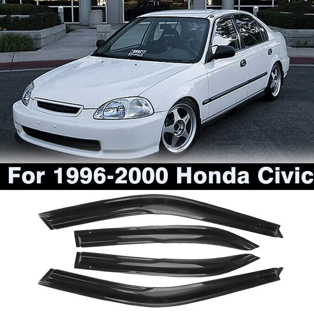 

Для Honda Civic 4DR Sedan 1996-2000 годов выпуска, ветровики JDM Mugen, дефлекторы окон, защита от дождя