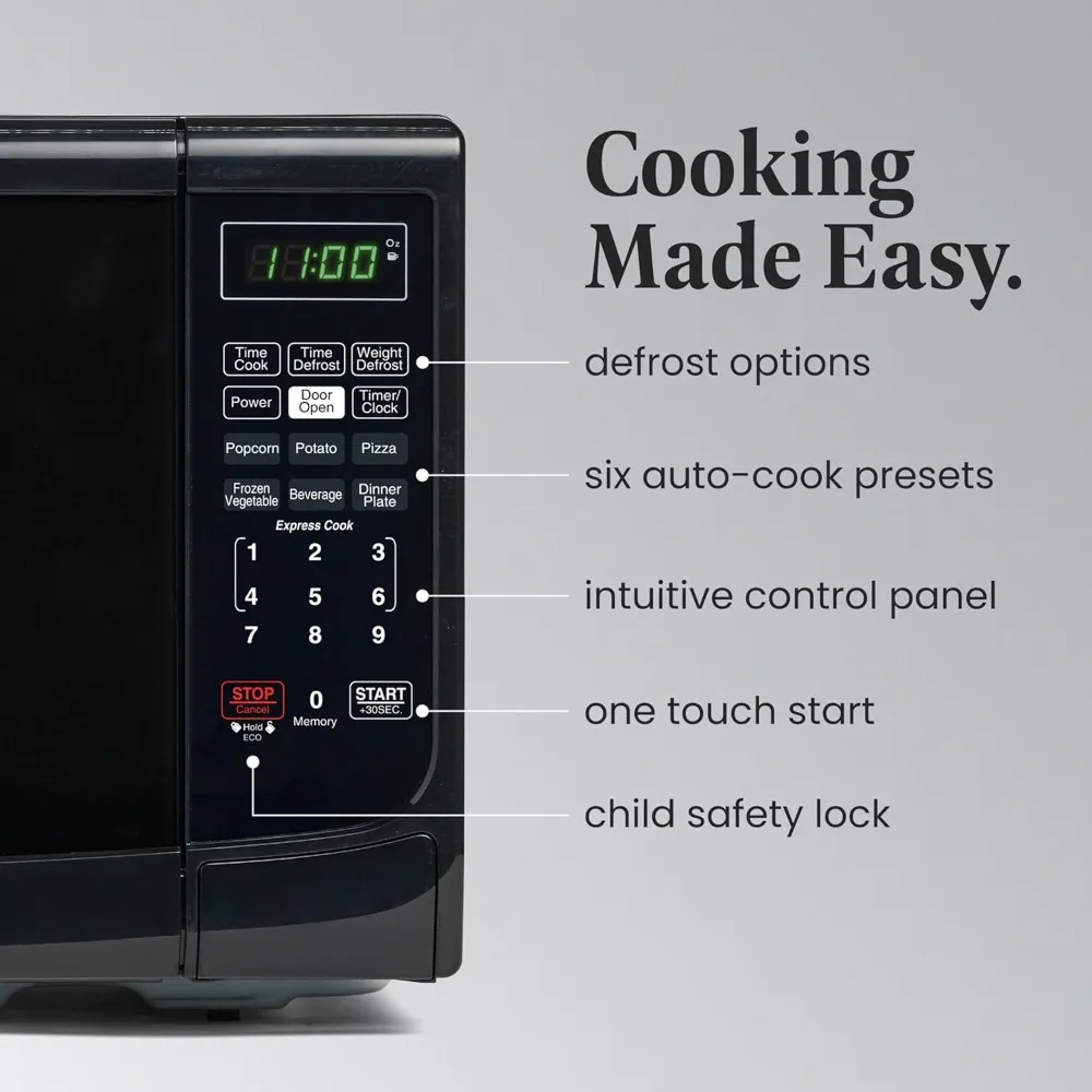 Countertop Microwave 700 Watts, 0.7 Cu. Ft. - Microwave Oven With LED Lighting and Child Lock