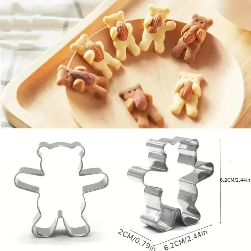 Stainless Steel Bear Shape Cookie Cutter Cute Mould For Christmas Biscuit Cake Pastry Dessert Home Baking