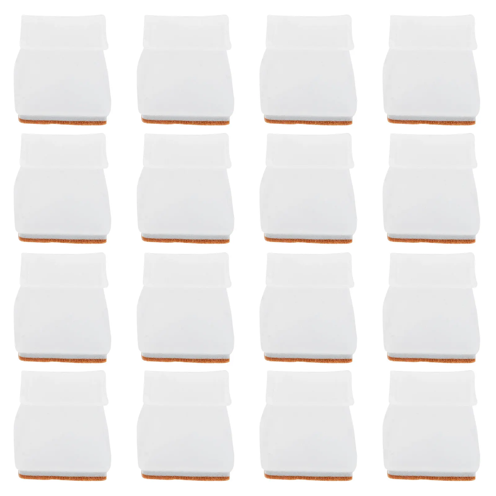 

16pcs Large White Square Silicone Table Leg Cover Non Slip Furniture Protection Cap for Chairs Desk Kitchen Bar Stool Dining