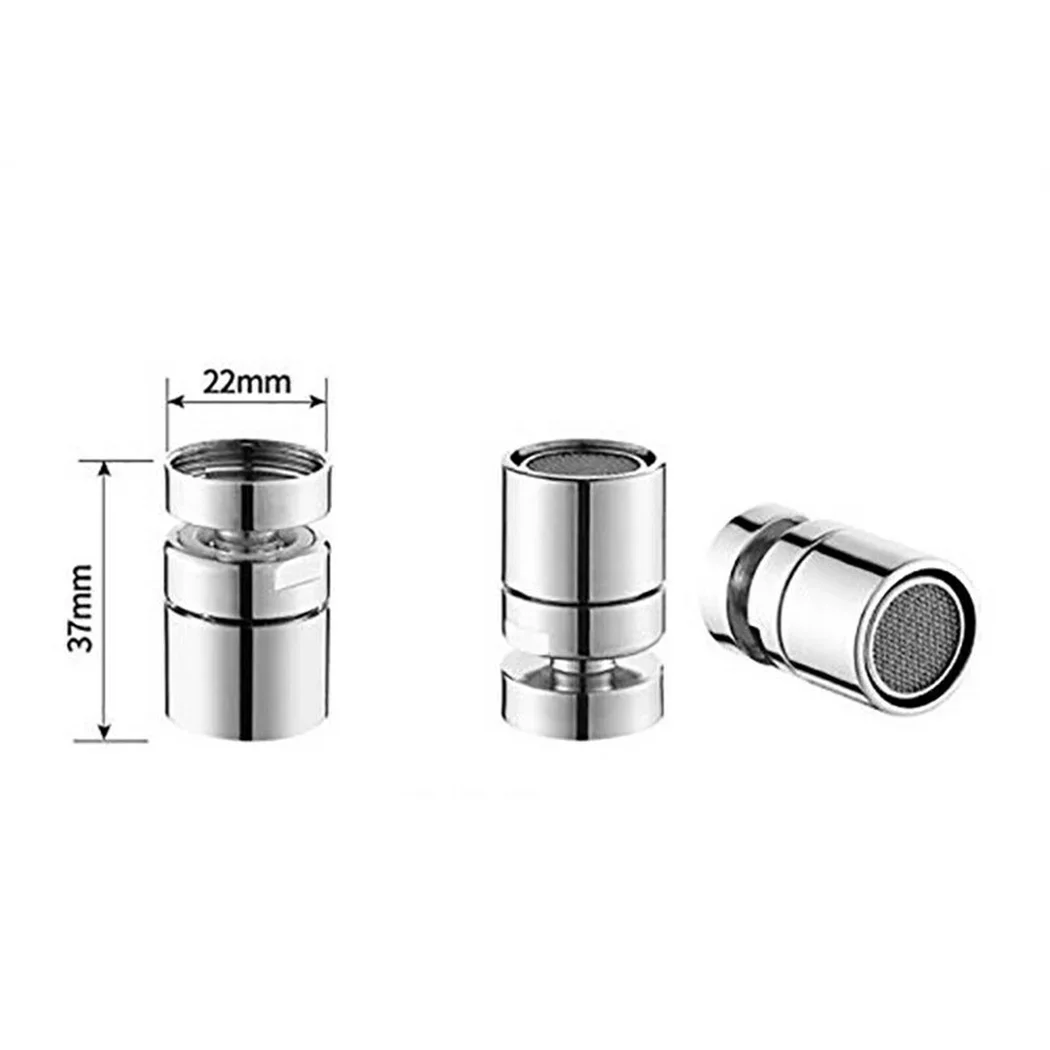 2pcs 360 Degree Swivel Kitchen Tap Aerator 22mm M22 Male Thread Adapter Chrome Splash-proof Water Faucet Accessories Aerator