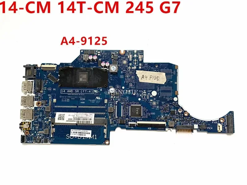WANGJIE For HP 14-CM 14T-CM 245 G7 Motherboard L23390-601 L23390-501 L23390-001 L23391-601 A4-9125 CPU 6050A2983401 100% Working