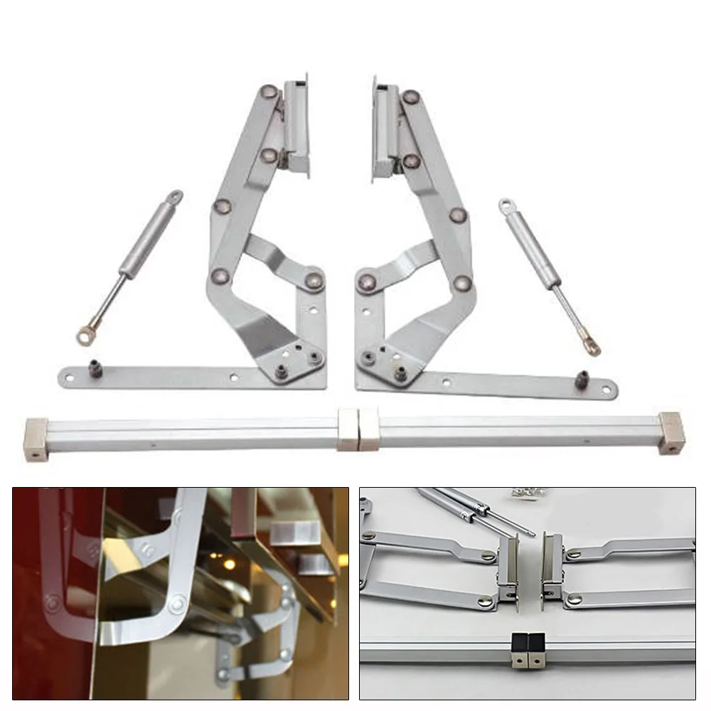 

Grey Cabinet Door Hinges Vertical Swing Lift Up Stay Pneumatic Arm Nickel Plating Zinc Alloy + Iron Durable Silent Mute