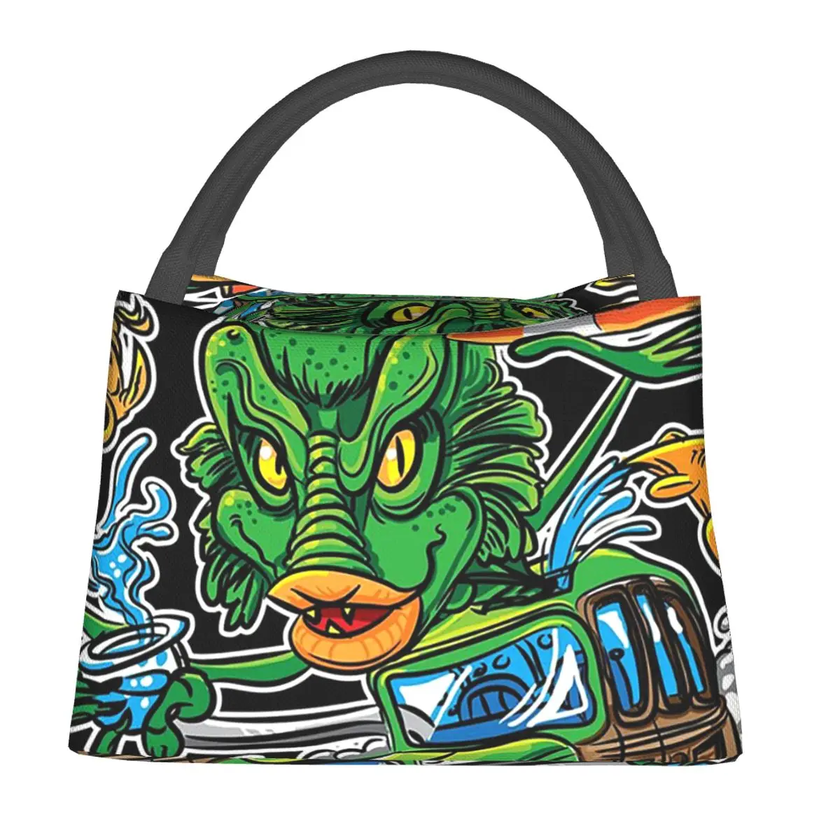 Creature From The Black Lagoon Lunch Bags Insulated Bento Box Lunch Tote Picnic Bags Cooler Thermal Bag for Woman Kids Travel