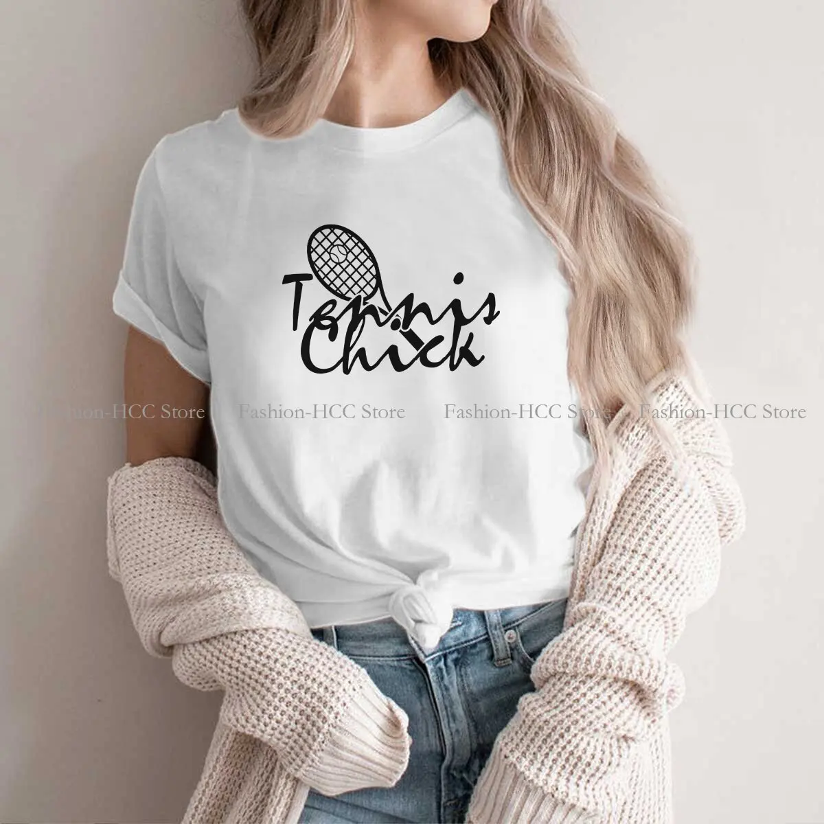 Tennis Polyester TShirt for Women Chick Soft Summer Tee T Shirt Novelty New Design