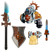 ZC113-5 Grey Knight Upgraded Sword Spear Shield Armour Accessories Medieval Creative Building Blocks Action Figures Model Toys