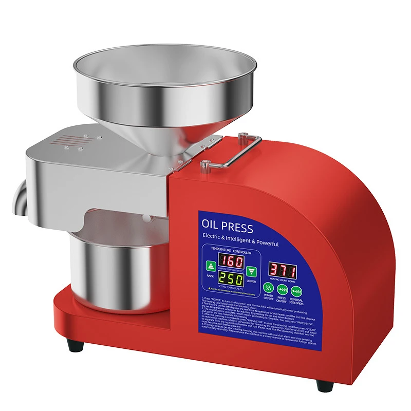 Prensa de óleo comercial 1200W de potência Capacidade da imprensa de óleo doméstica: 7,5-12,5 kg/h Gergelim/Amendoim/Soybean/Extração de óleo de linhaça X10