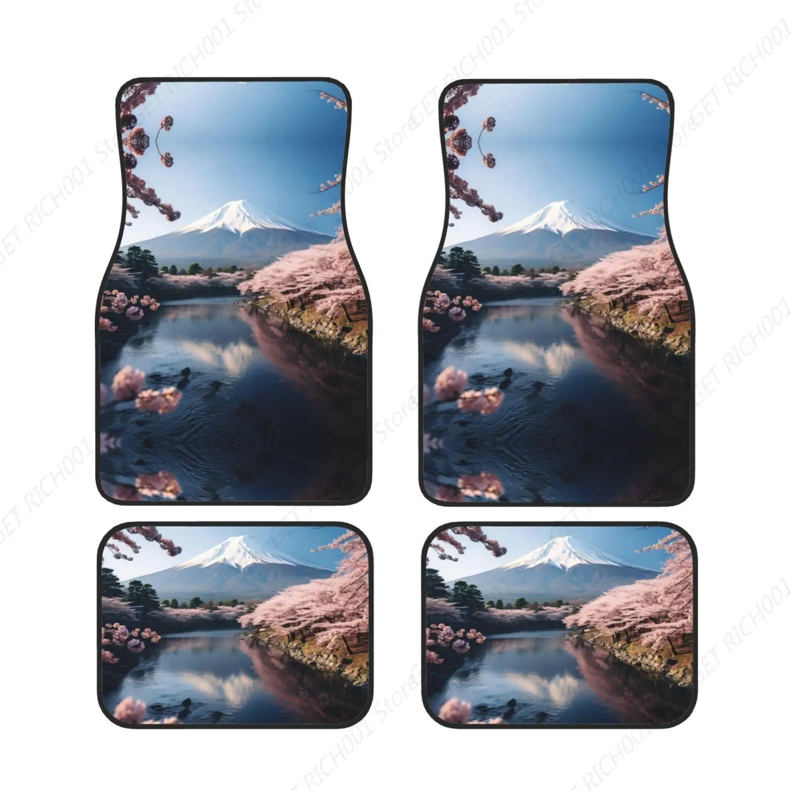 

Непромокаемые игрушки Alfombrillas Para Coche Con Paisaje Japón Monte Fuji - Juego 4 Alfombras Para Coche | Accesorios Para Coche Par