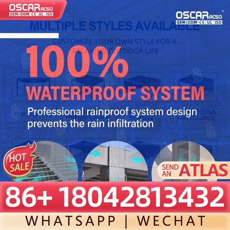 Waterproof Motorized Aluminum Awning Electric Sun Shade Canopy for Garden Terrace Pergola pergola