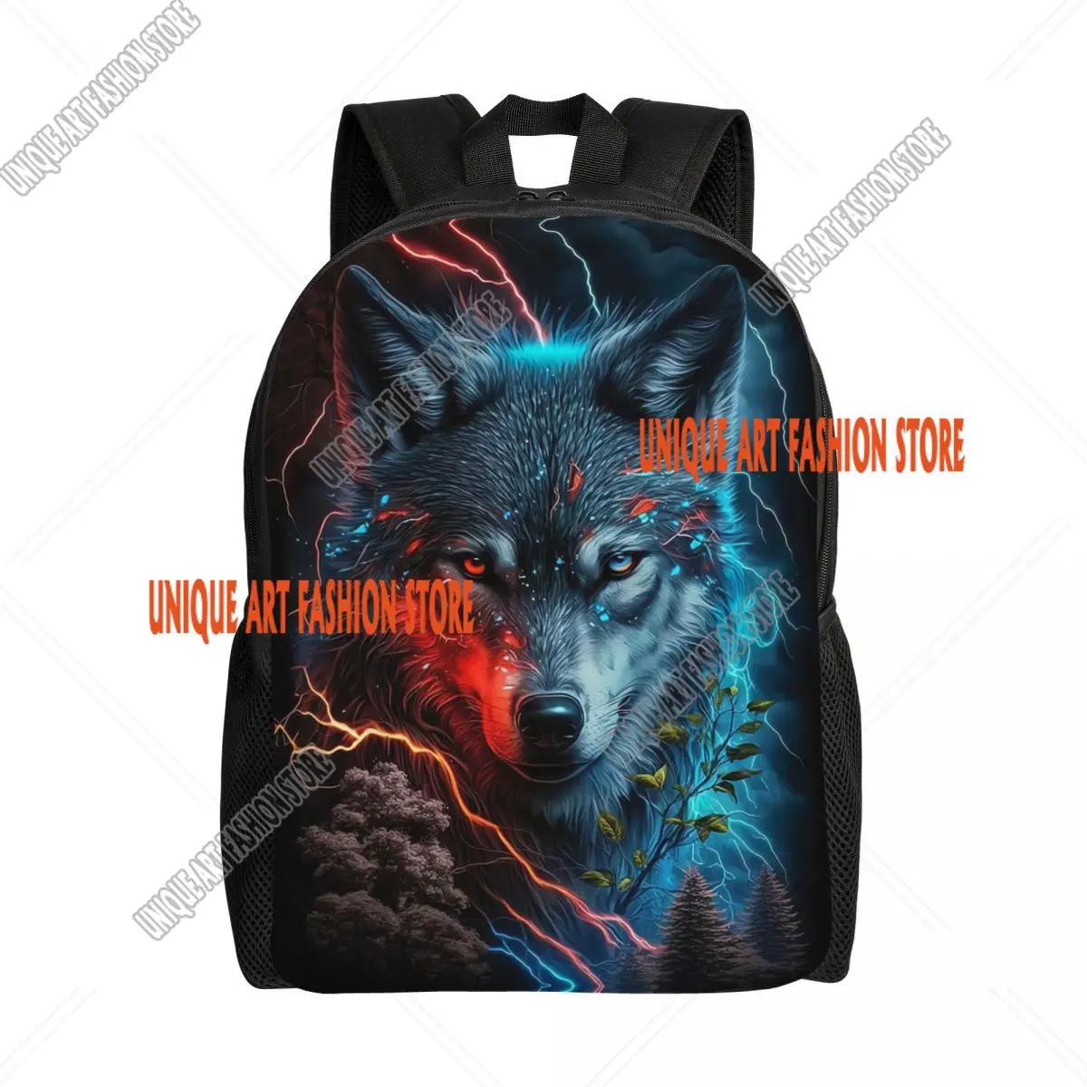 

Animal Wolf Backpacks for Women Men Waterproof School College Bag Print Bookbags