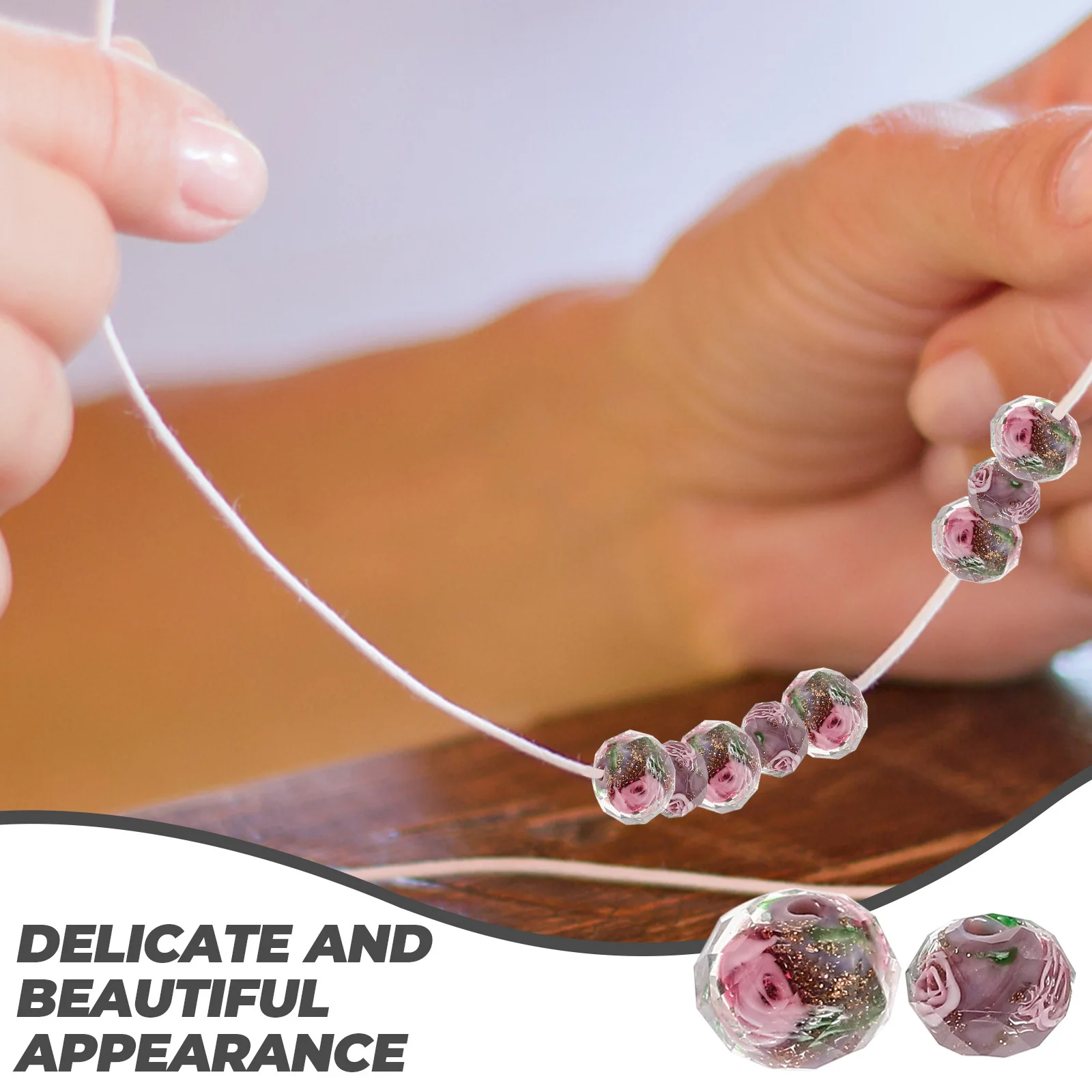 

40Pcs Pendant Accessories Flower Pattern Loose Beads Colored for DIY Jewelry Making Bracelets Necklaces Charms