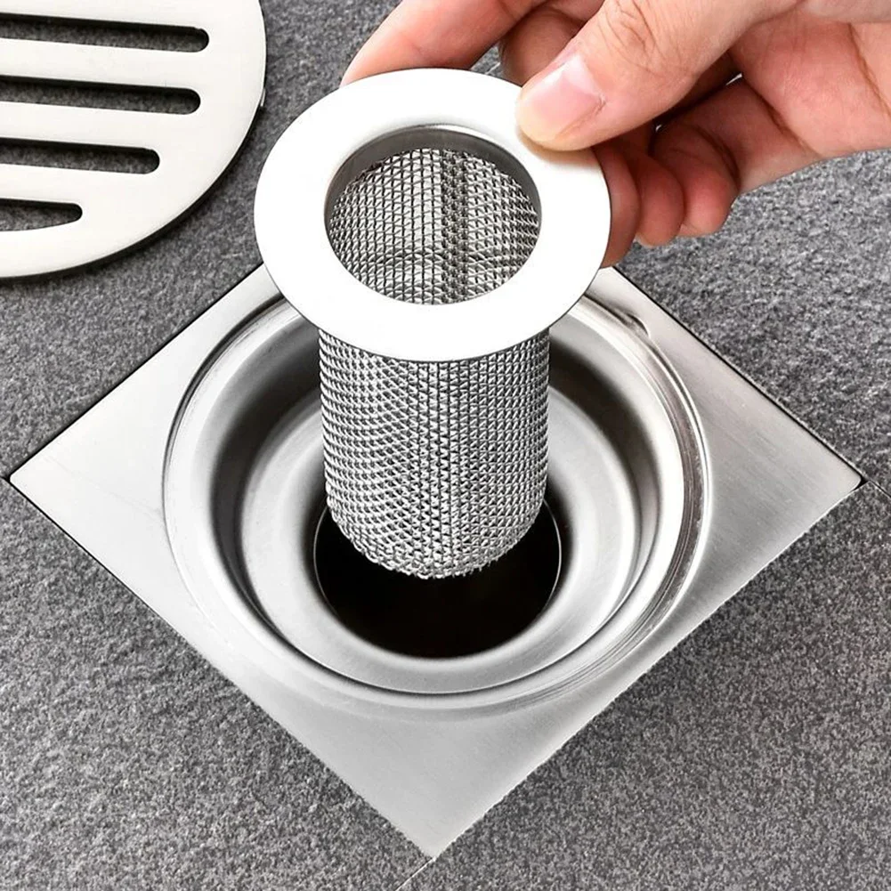 Stainless Steel Floor Drain Filter Mesh Kitchen Sink Anti-clog Filter Bathtub Hair Catcher Shower Leak Net Strainer Drains