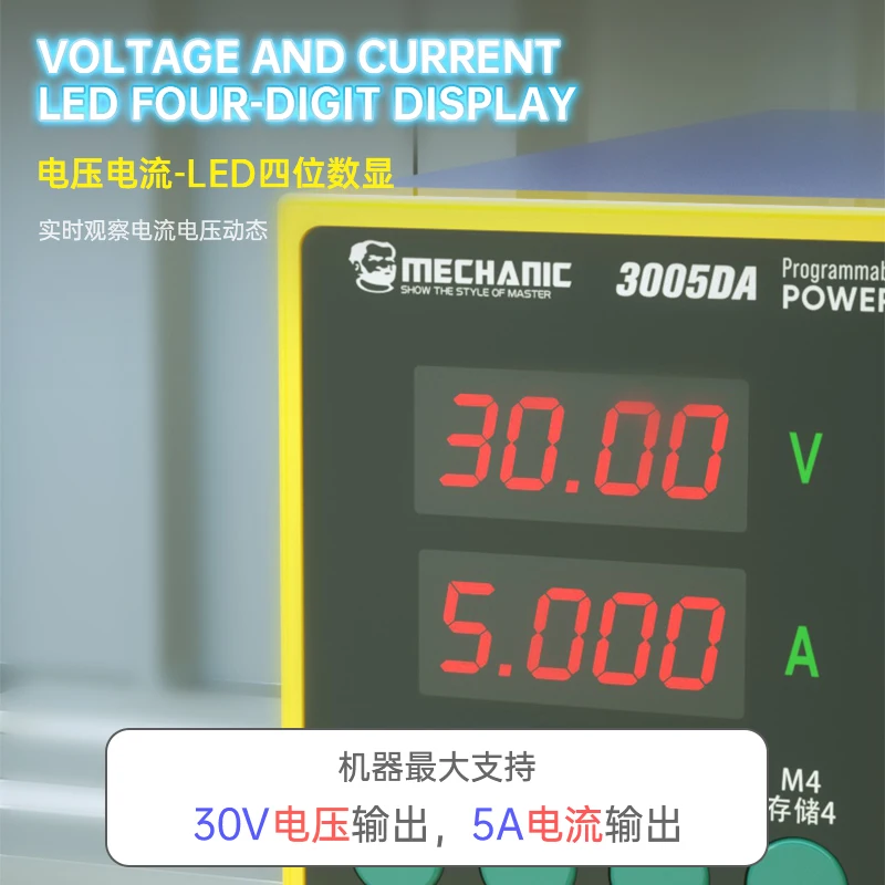 Imagem -02 - Mecânica da Fonte de Alimentação dc 3005da 30v 5a Precisão Ajustável Dígitos Exibição Interface Usb Botões de Armazenamento para o Reparo do Telefone