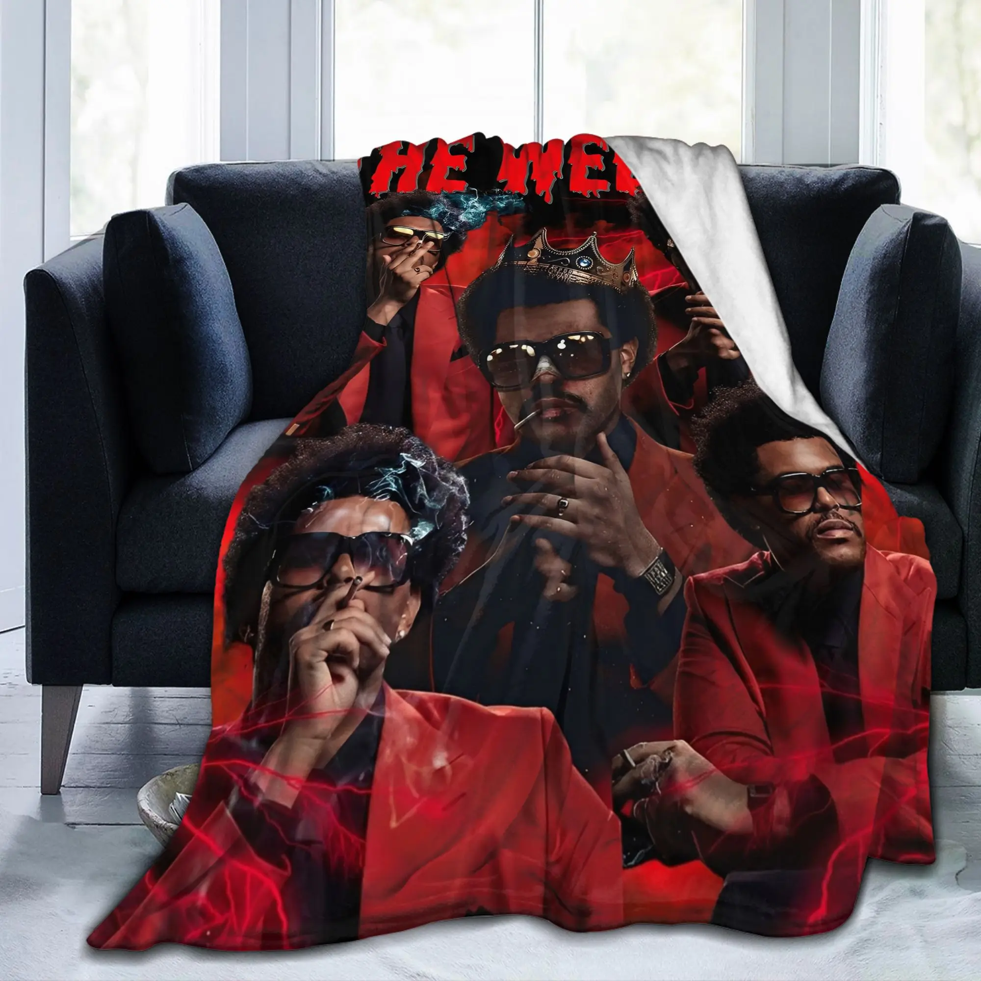 

Одеяла The Weeknd в стиле поп, фланелевые весенне-осенние портативные теплые пледы для домашнего дивана, одеяла