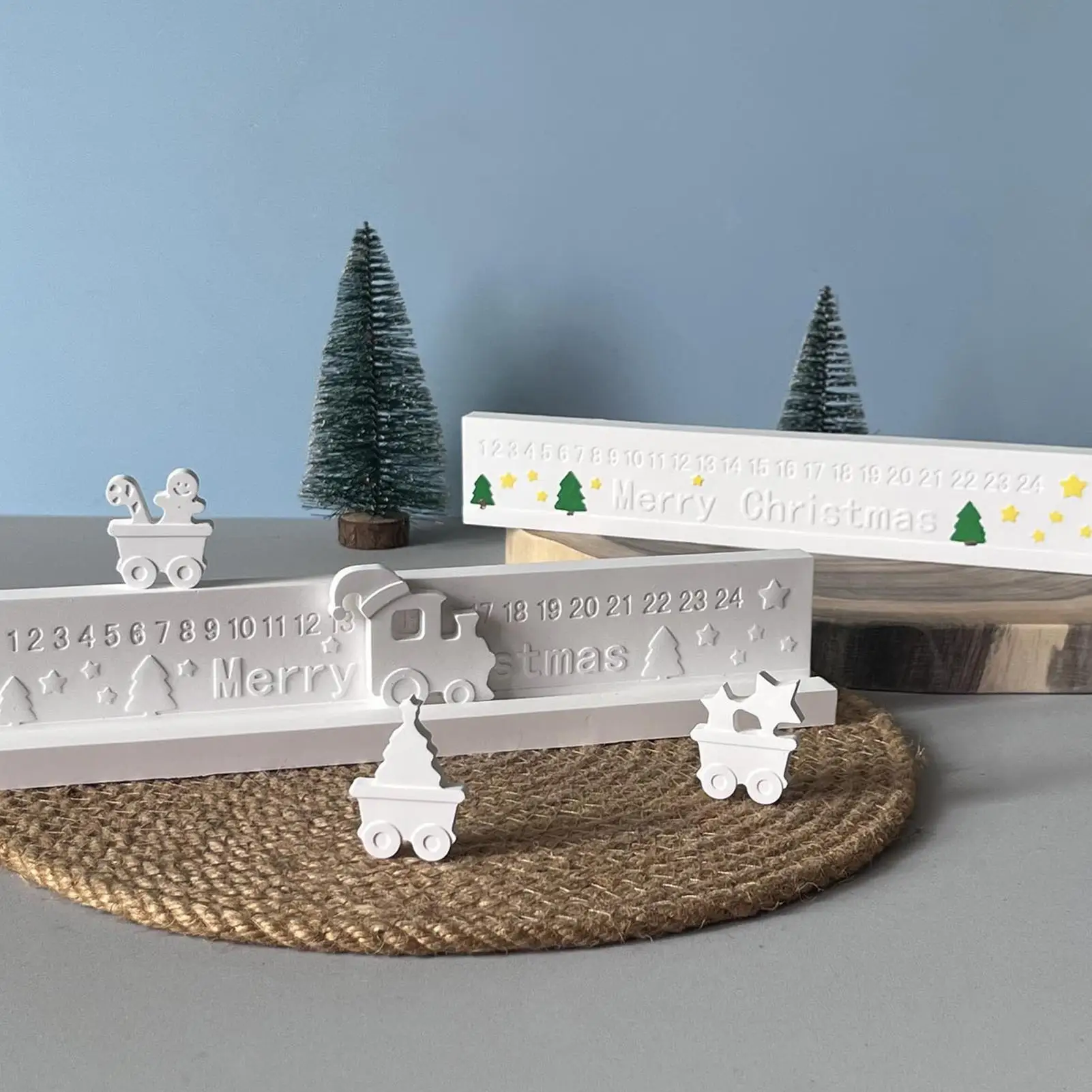 Silicone Casting Mold Christmas Countdown Statue Silicone Mold Multi-Functional Epoxy Resin Concrete Making Tool For Classroom