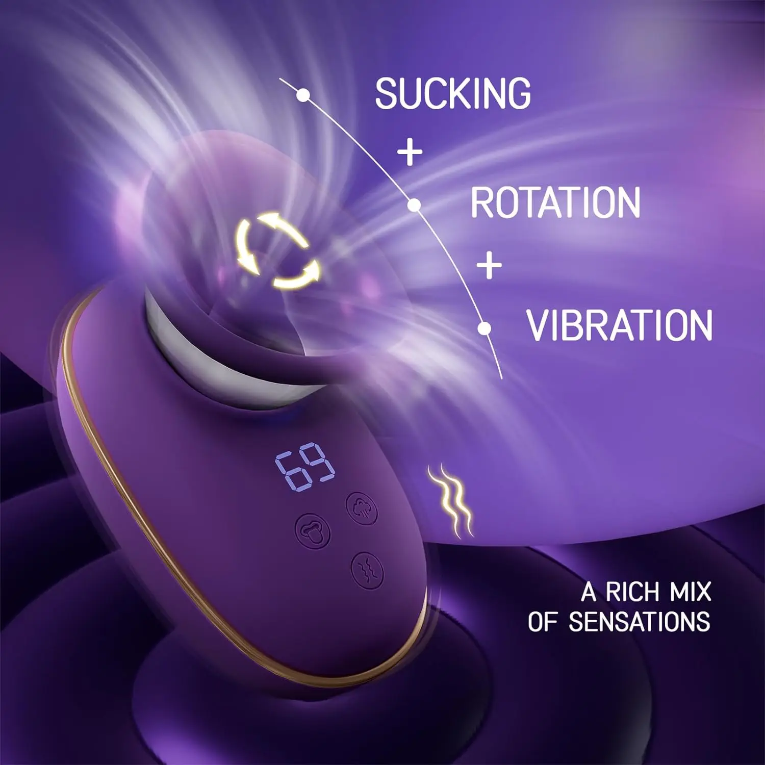 Sucking Vibrator Adult Sex Toys Clitoral Vibrator with 3 Sucking 9 Tongue Licking Vibrating G Spot Vibrator Dildo for Women