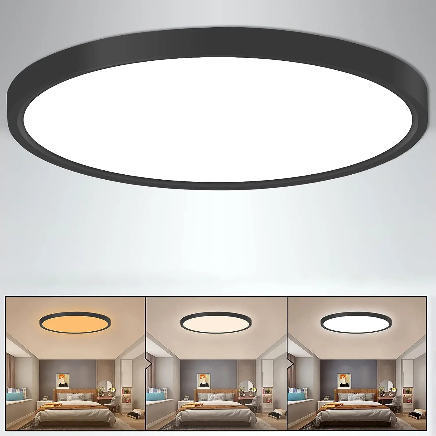 Lámpara de techo LED ultradelgada, iluminación interior, decoración de habitación, luz de techo para cocina, dormitorio, pasillo y baño, 27cm, 37cm, 220V