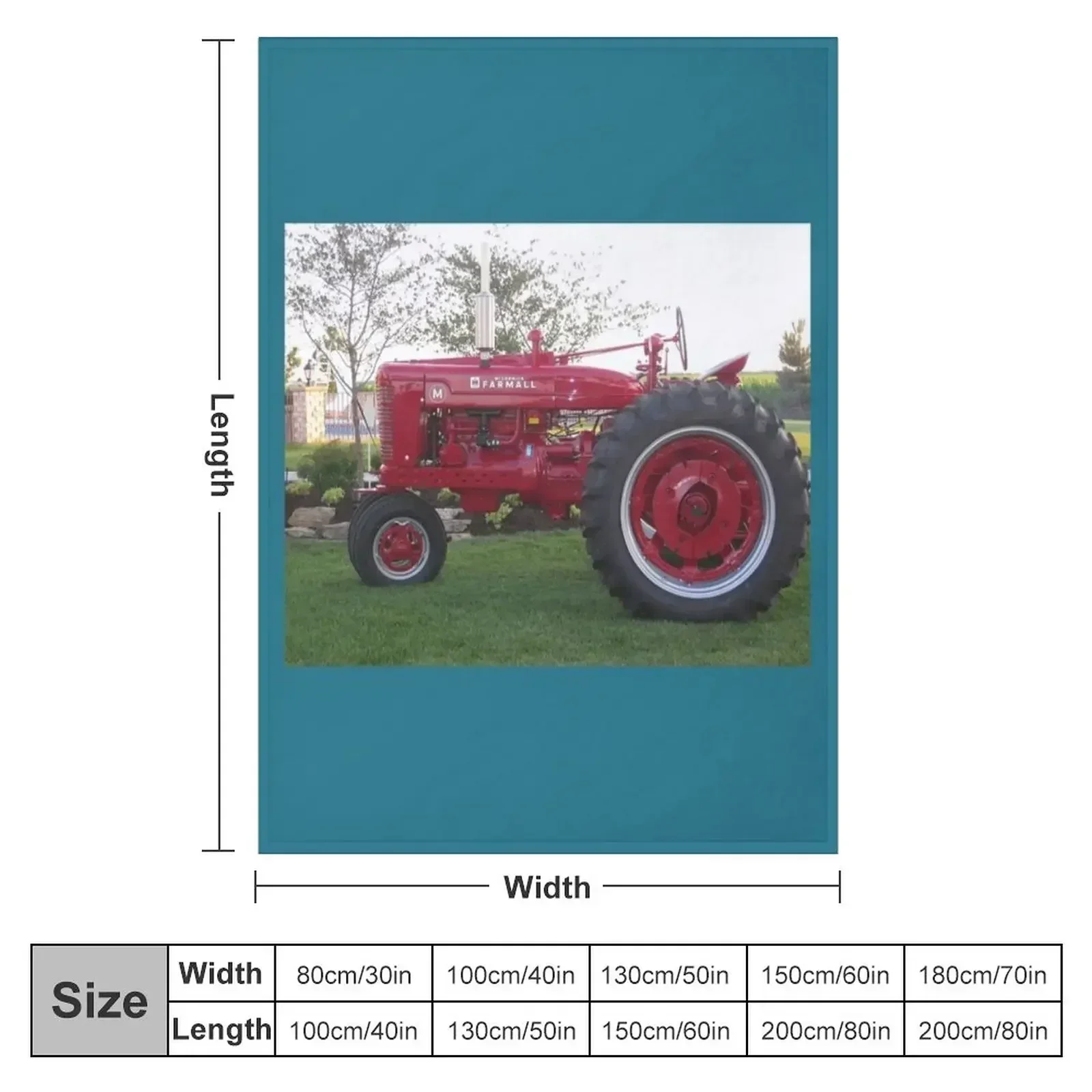 New Farmall M Tractor Postcard Throw Blanket couch cozy soft plush fuzzy picnic outdoor blanket