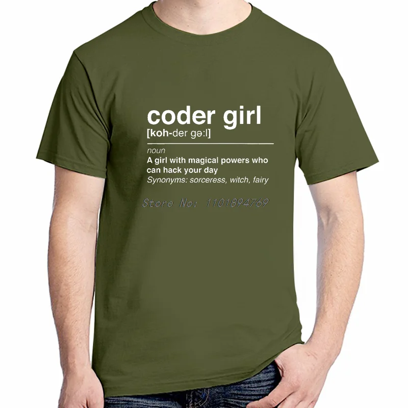 Coder Definition Men Tshirt Software Developer It Programmer Geek O Neck Tops Cotton T Shirt High Quality Birthday Gifts Tee