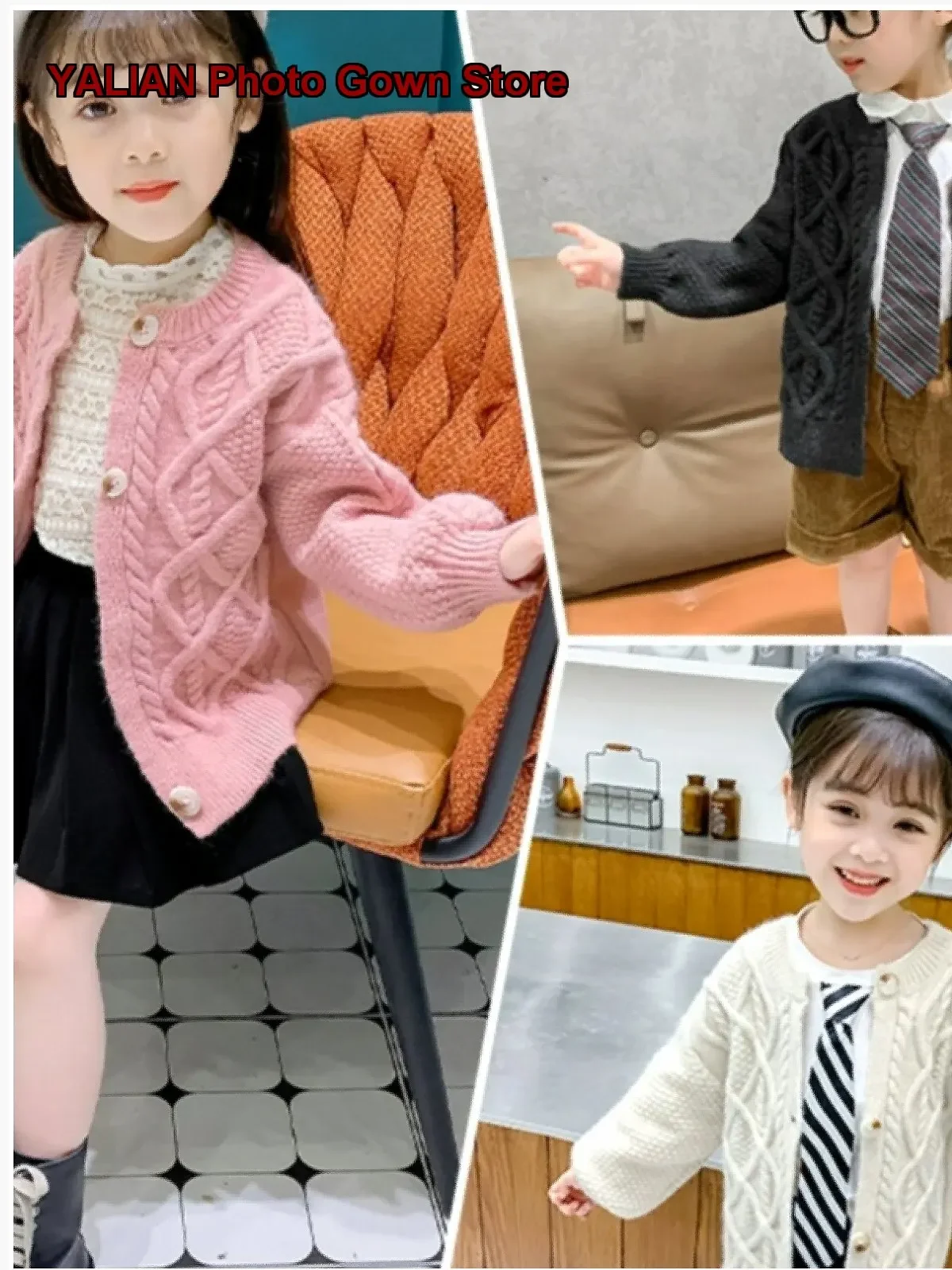 Girls Cardigan Kids Autumn Spring Stylish Loose Knit Jacket Wear Over Dresses or Tops
