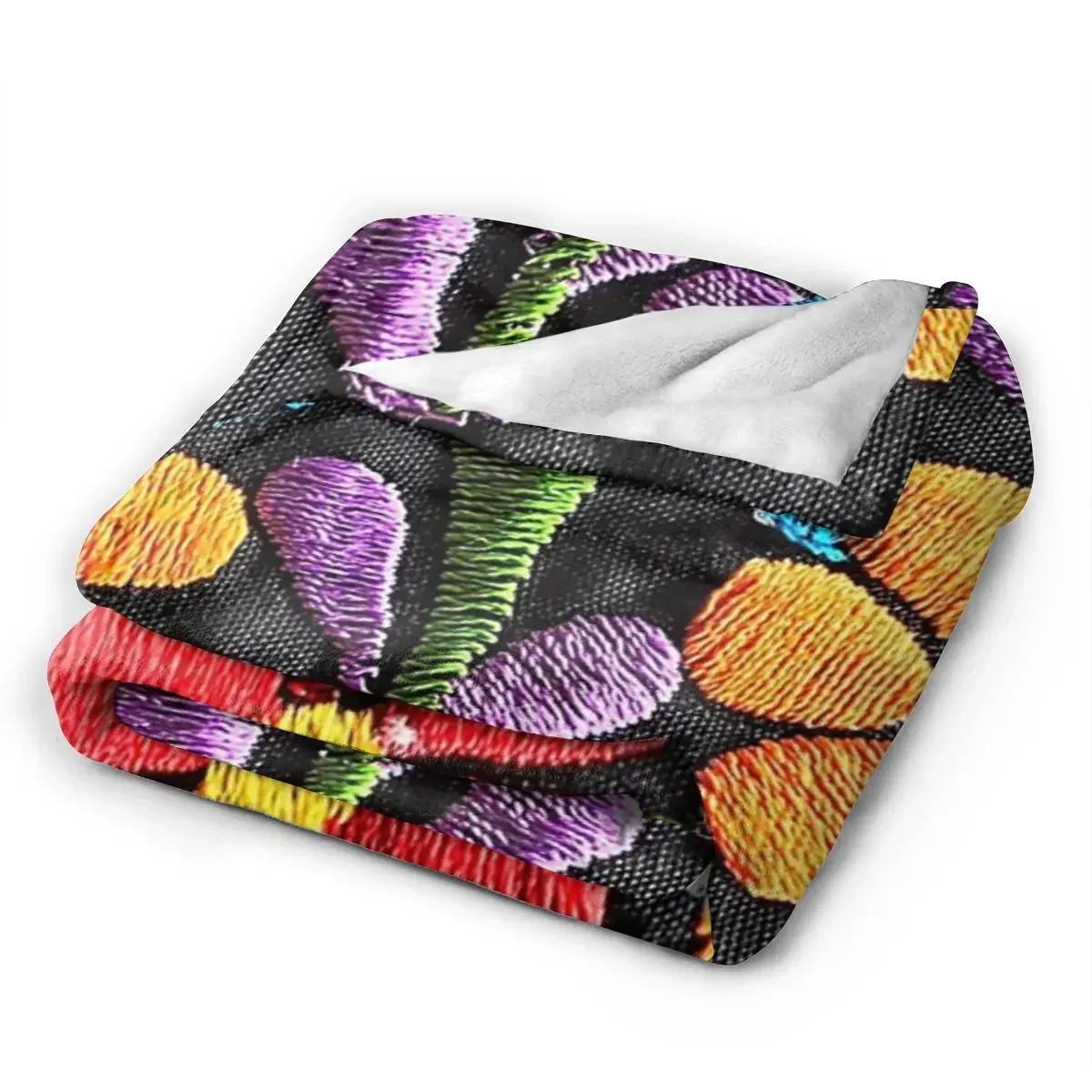 Flannel Throw Blanket Mexican Flowers Blankets Soft Bedding Warm Plush Blanket for Bed Living room Picnic Travel Home Sofa