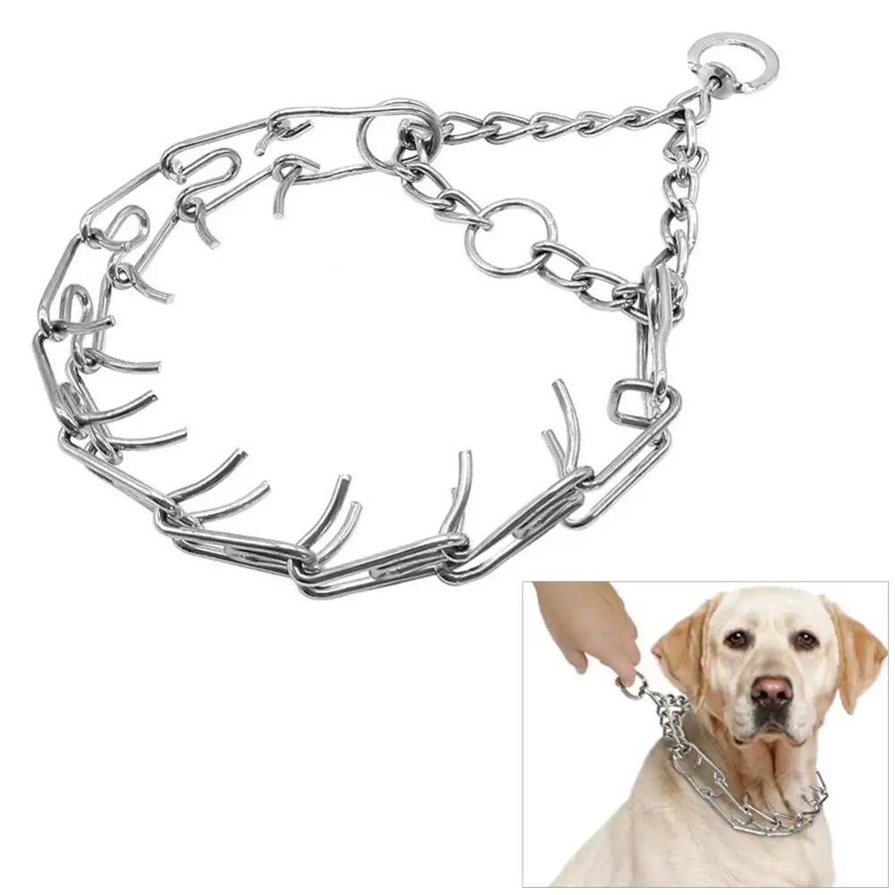 Adjustable Alloy Prong Large Dog Pet Training Stimulate Chain Choke Collar Dog Training Paw Metal Collar Obedience Training