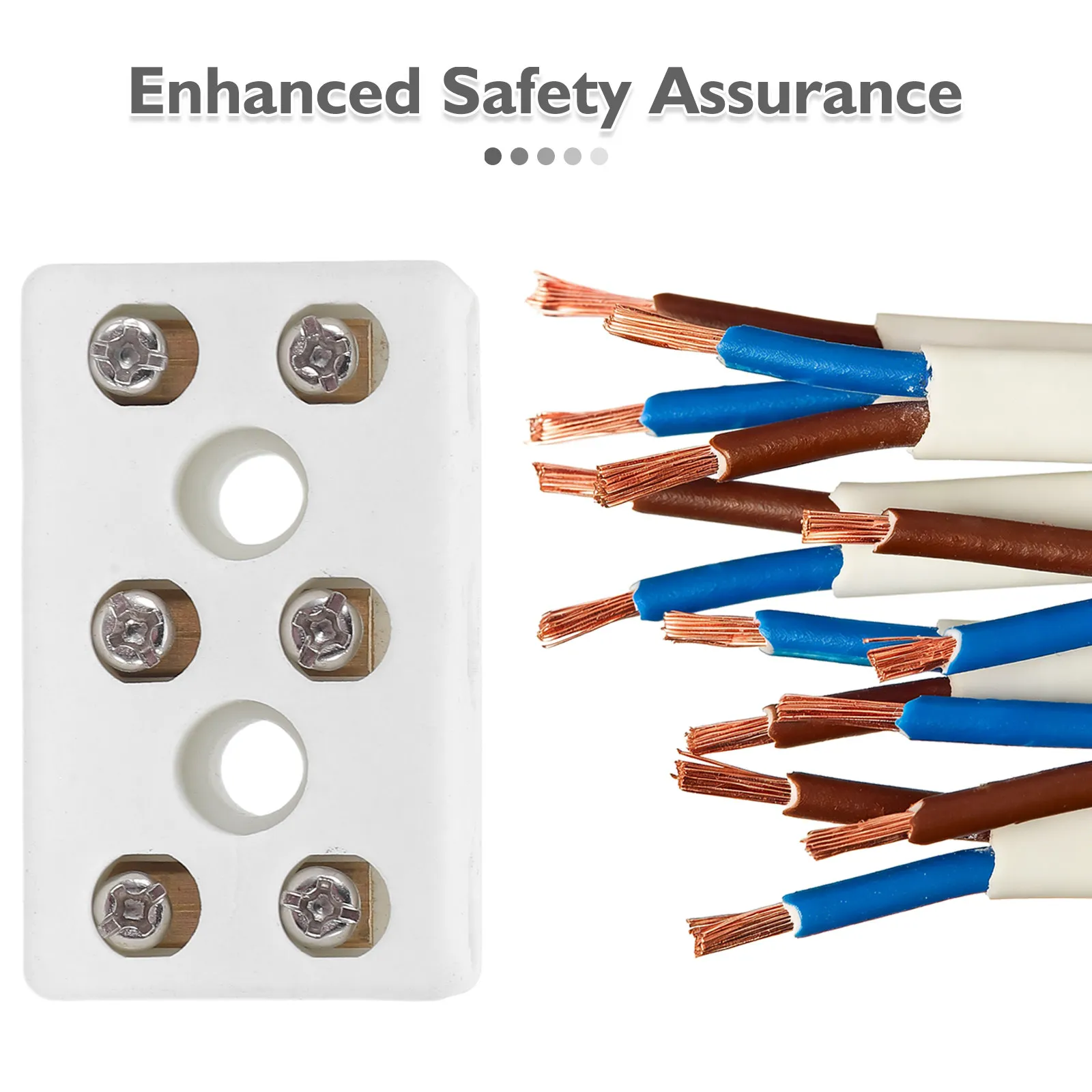 Ceramic Terminal Block 3 Position High Temp Screw Terminal Strip Electrical Wire Connector Overload Cable Lighting Appliances