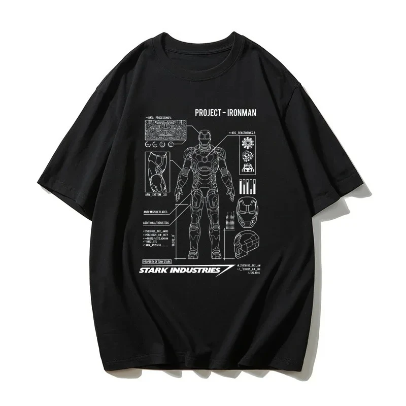 

Железный человек Marvel, ручная роспись, Marvel, Мстители, дизайн робота, эскиз, футболка с короткими рукавами, мужская и женская свободная повседневная футболка с короткими рукавами