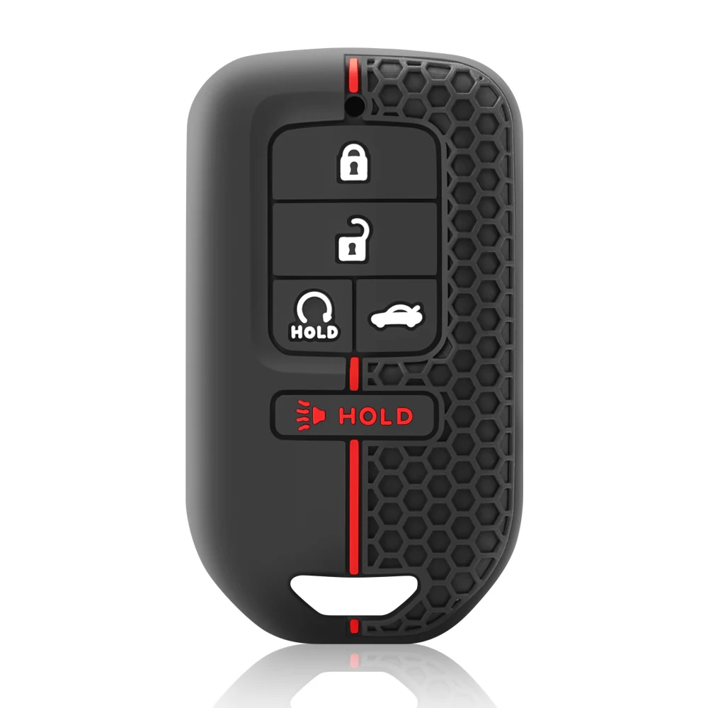 5 버튼 혼다 시빅 CRV HRV 어코드 파일럿 맞는 Freed Vezel Odyssey 2018 - 2022 액세서리 용 실리콘 자동차 키 커버 케이스