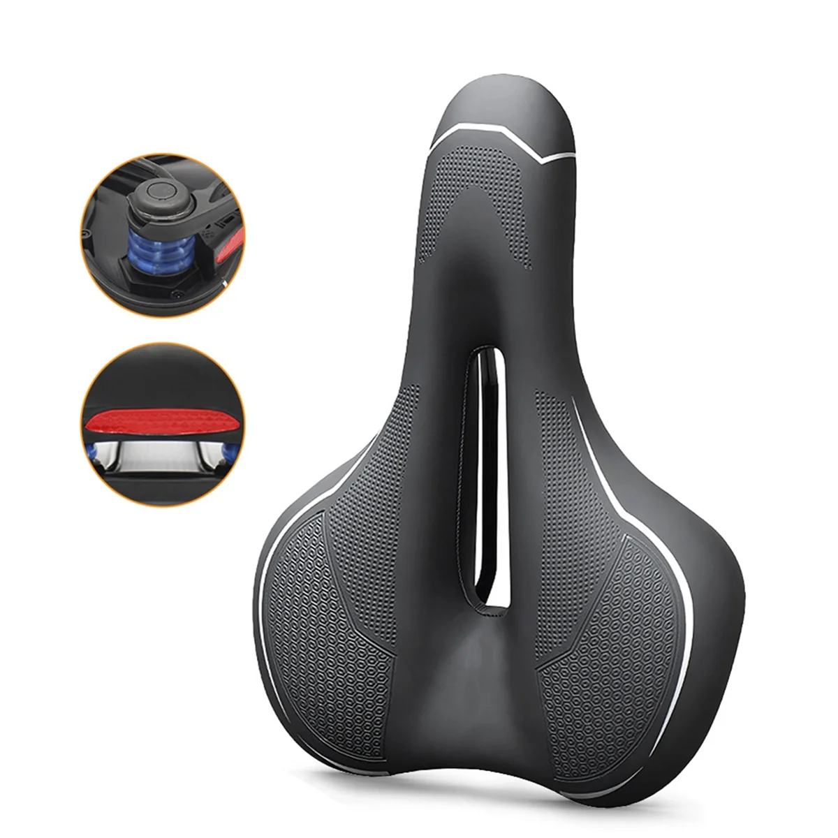 وسادة مقعد مجوفة للدراجة AA74 ناعمة ومرونة عالية قابلة للتنفس ومضادة للانزلاق ملحقات ركوب الدراجات خط أبيض #5