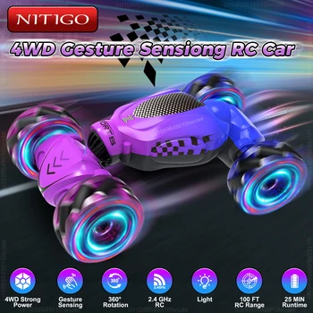 4WD Drift RC Stunt Car 2.4G Gesture Radio Remote Control Twisting Car 360° Rotating Climbing Car Toys for Children Boys Birthday Gift