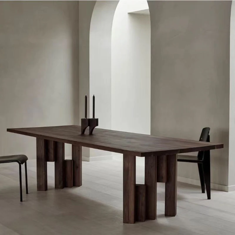 FYDT-mesa de comedor de madera maciza minimalista francesa, muebles modernos de lujo para sala de estar, mesa de recepción, diseñador original