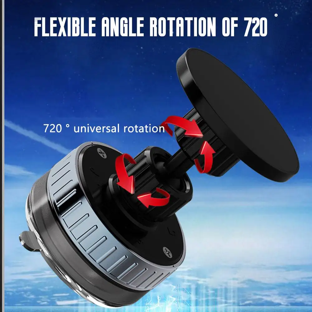 Adsorption Mobile Phone Magnetic Bracket Live Mobile Phone Holder Can Rotate Vacuum Strong Magnetic Bracket