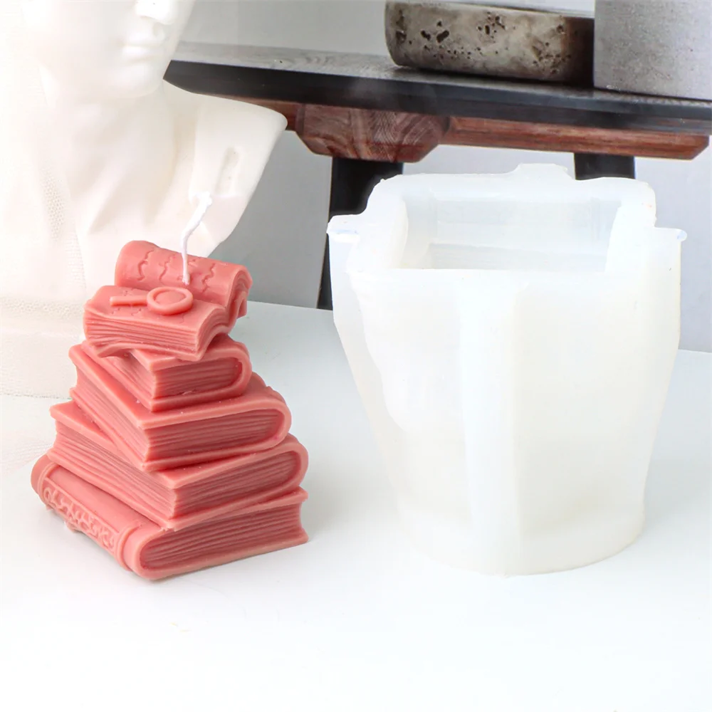 3D-boek siliconen kaars schimmel literaire stijl gips epoxyhars gietvorm boekenplank ornament studie decors maken van benodigdheden