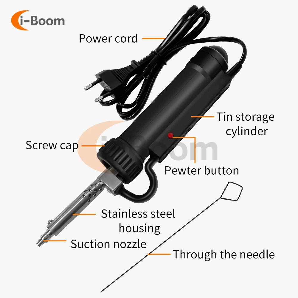 Electric Vacuum Welding Soldering Tin Sucker Vacuum 110V 220V Desoldering Pump Iron with Nozzle Automatic Removal Pen Tool Set