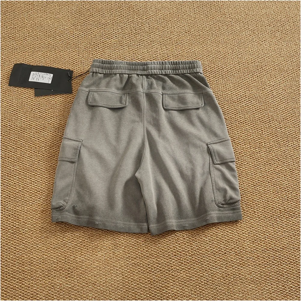 Heavy Industry Thick Dirty Washing Old Laptop Working Short Sleeping Pants Men's Summer Loose Straight Five-Part Pants